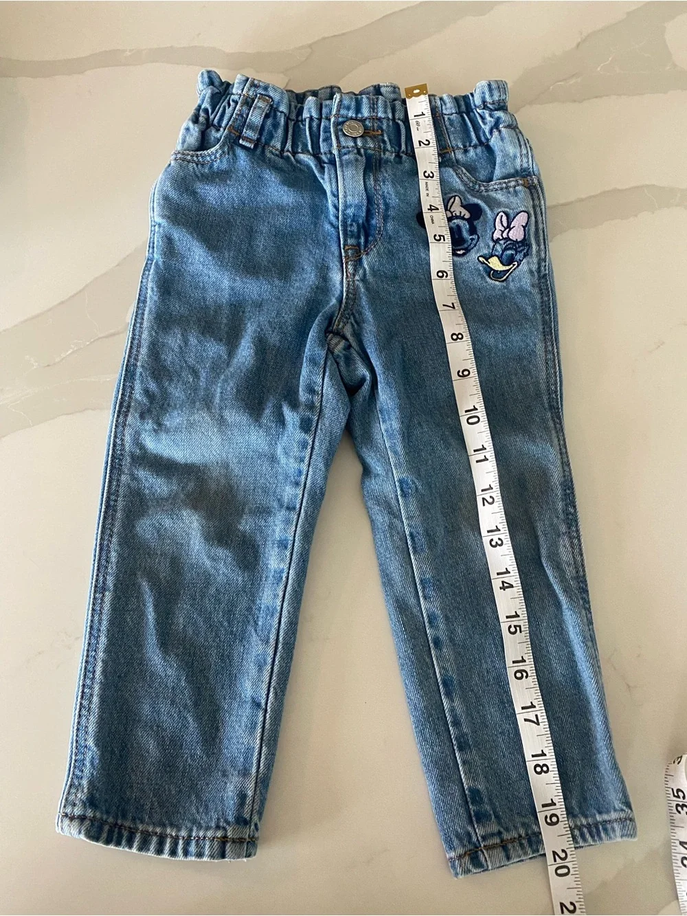 Disney baby gap Girls Minnie Mouse Daisy Duck embroidered 100% Denim Jeans 2T